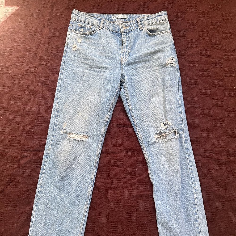 ZARA 90's ripped baggy straight jeans Size 6